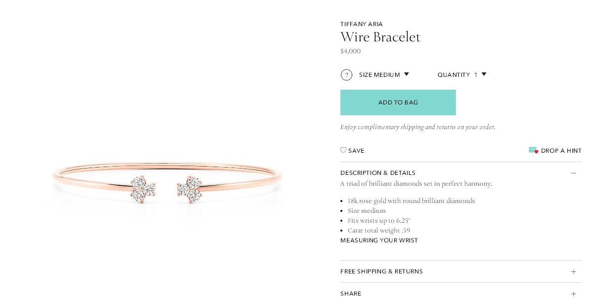 TIF62721413 three diamond bracelet 17#