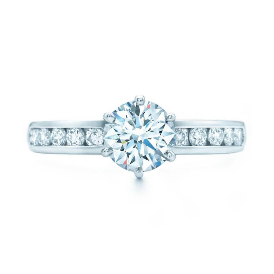 TIF31968755 guest version six-prong half-set straight-arm diamond ring