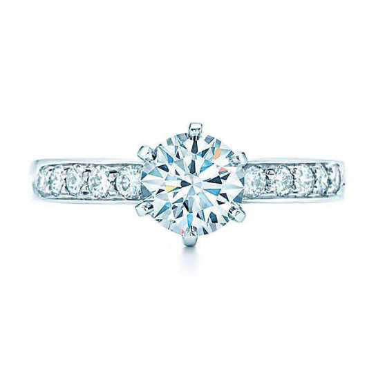 TIF11268183 six prongs semi-set straight arm diamond ring