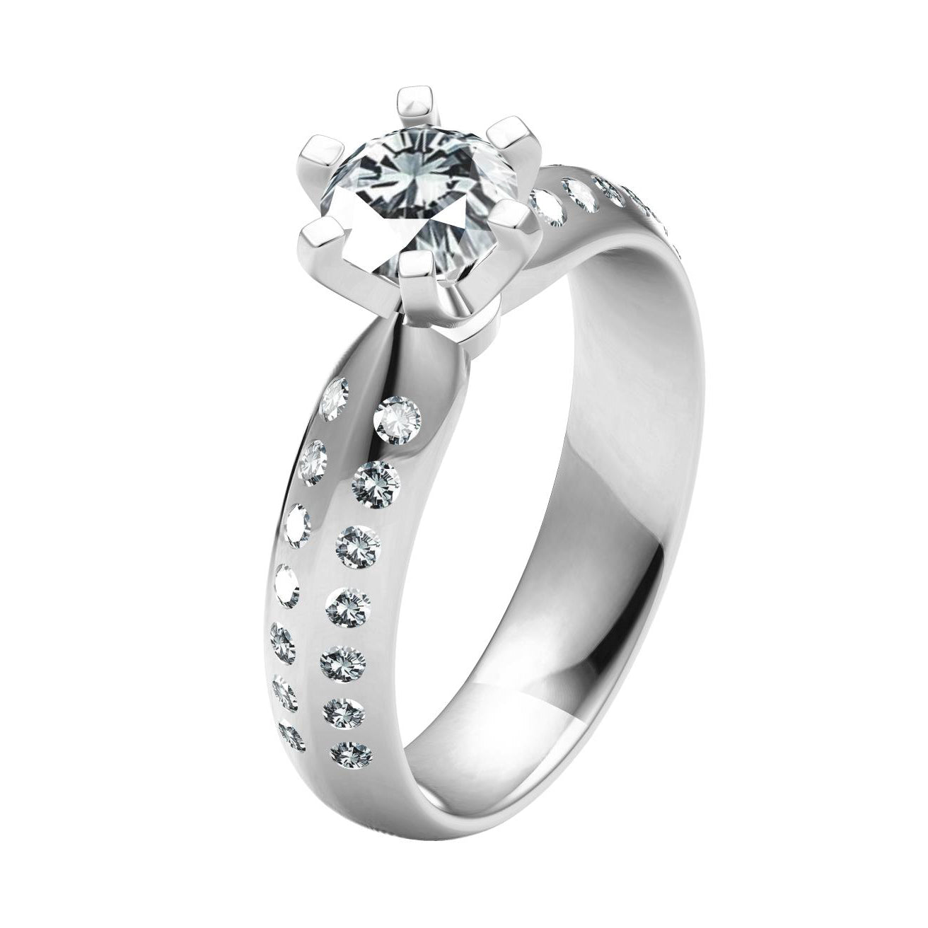 TIF76899894 six prongs half set sword spine arm diamond ring