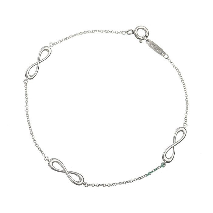 TIF4845838 three 8-character light gold bracelet