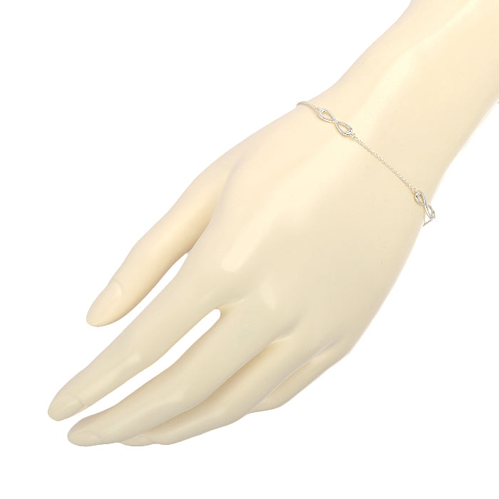 TIF4845838 three 8-character light gold bracelet