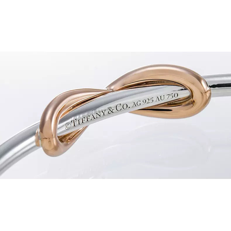 TIF81048220 light gold twisted 8-character open bracelet