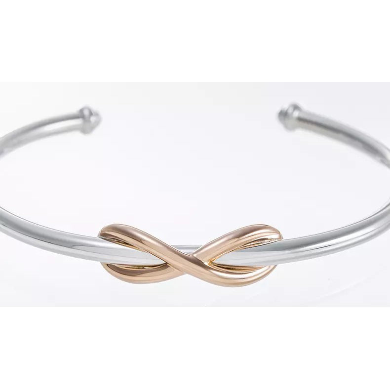 TIF81048220 light gold twisted 8-character open bracelet
