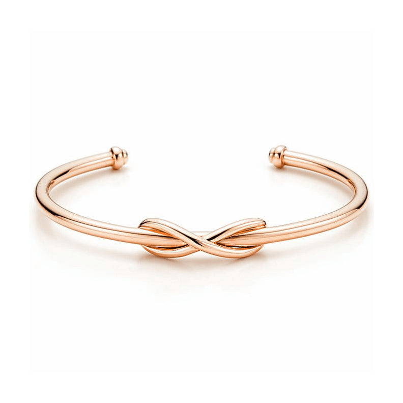 TIF81048220 light gold twisted 8-character open bracelet