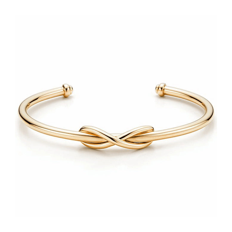 TIF81048220 light gold twisted 8-character open bracelet