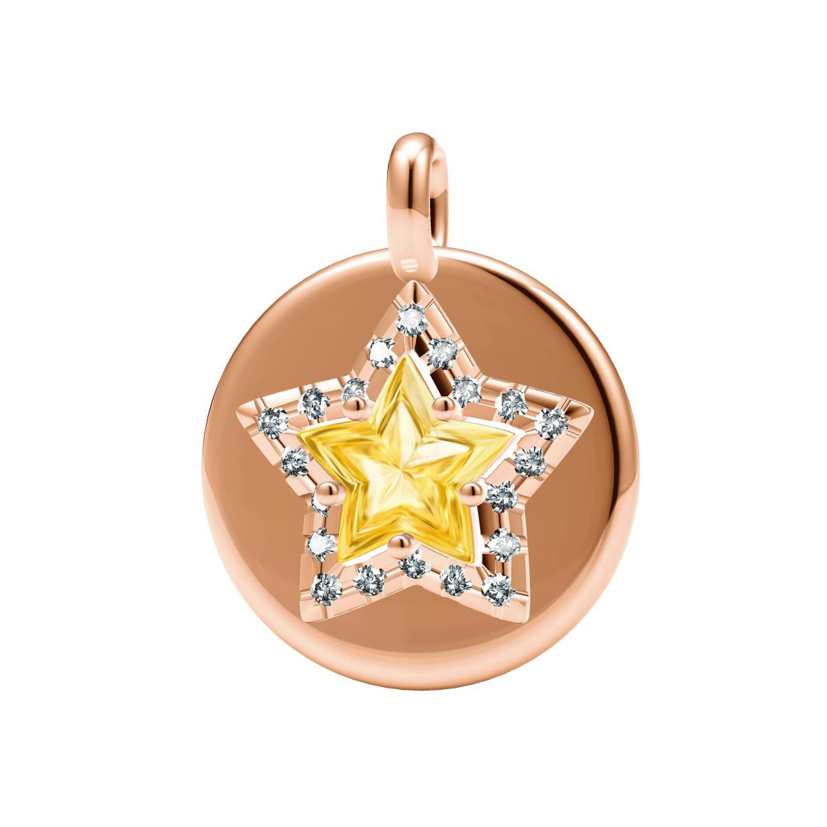 TIF78028110 Hundred-pointed Star Pentagram Diamond Pendant in a Circle