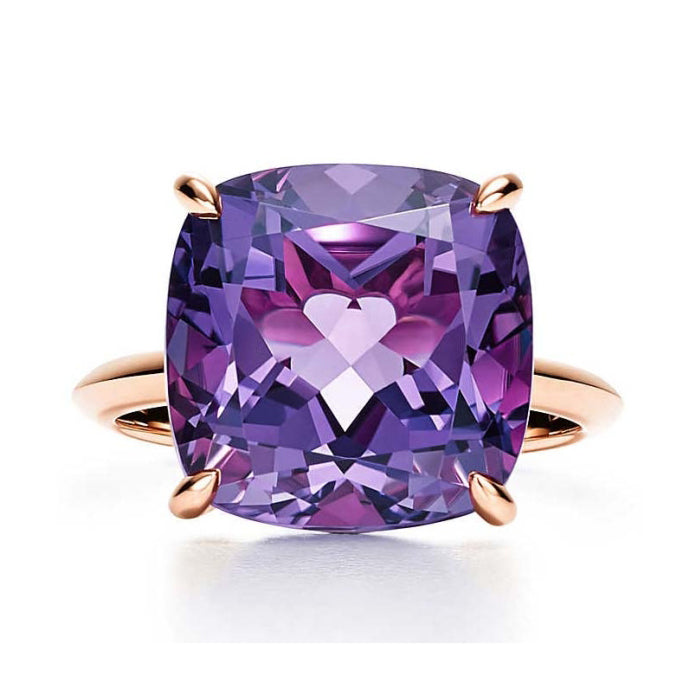 TIF26999335 Cross four-claw pillow-shaped colorful treasure ring