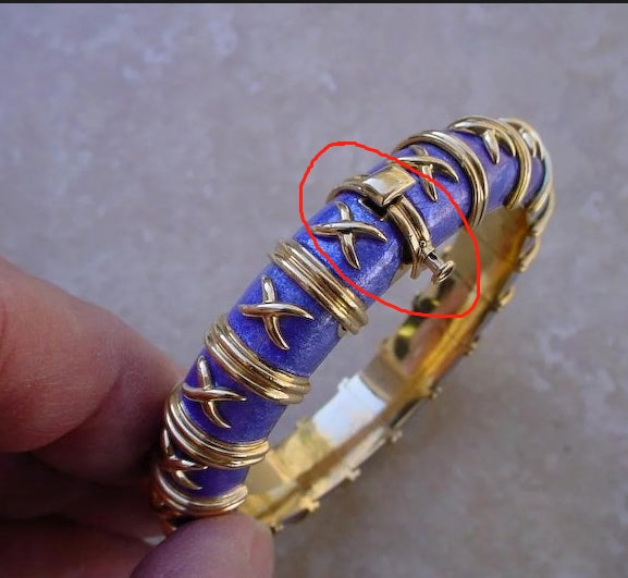 TIF89719243Croisillon fork enamel bracelet