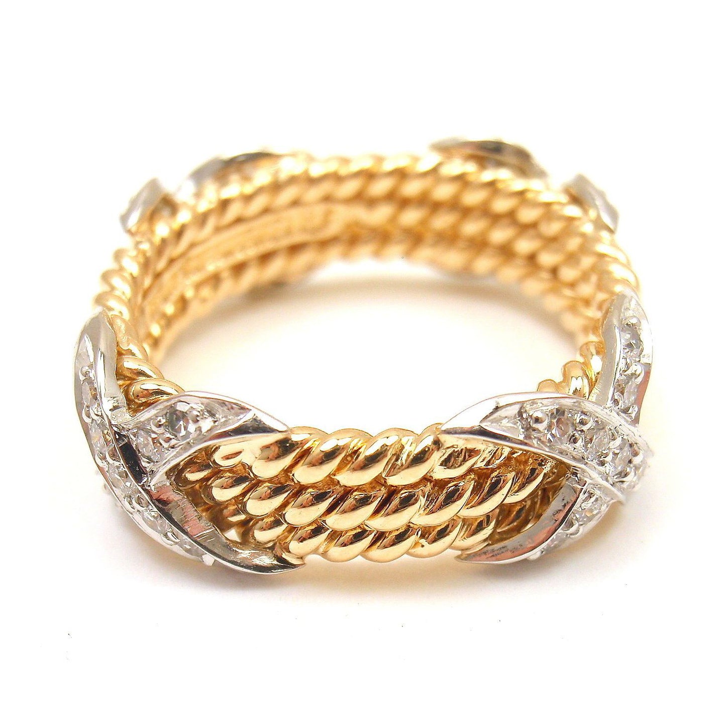 TIF42712815 three-linen rope X-shaped fork set stone ring