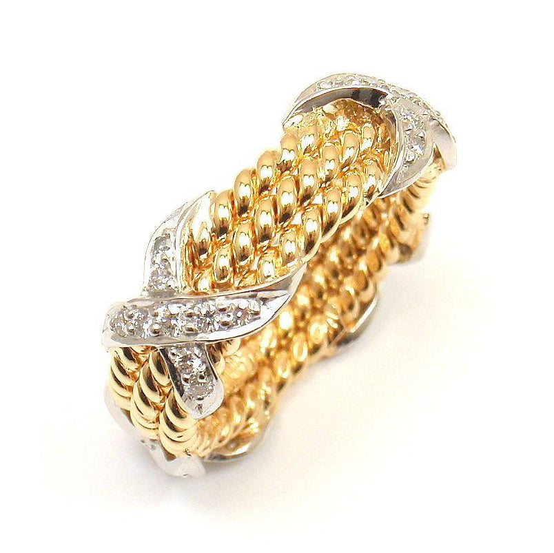 TIF42712815 three-linen rope X-shaped fork set stone ring