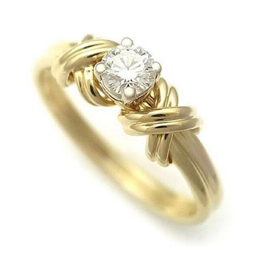 TIF49991423 cross gold arm main diamond ring