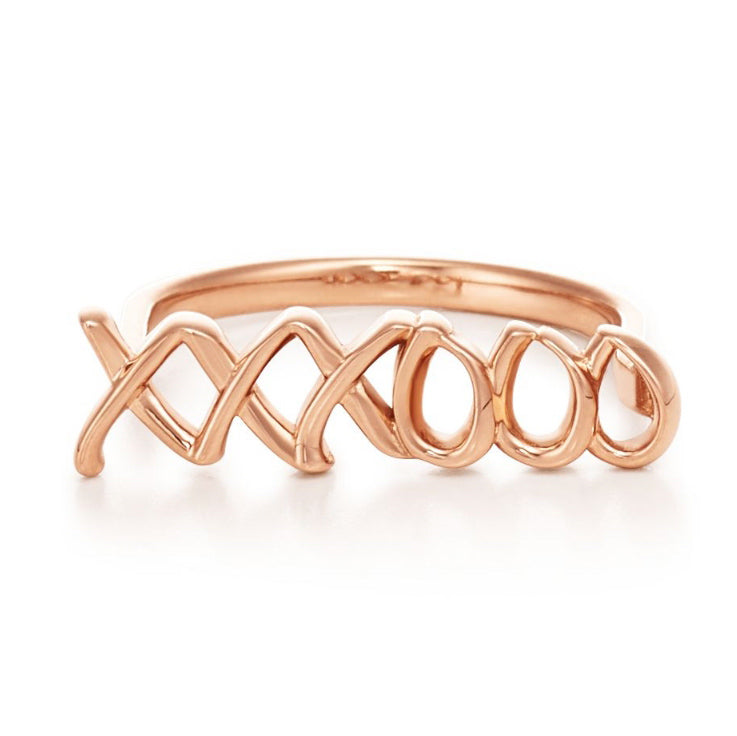 TIF70871632 light gold XXOO ring