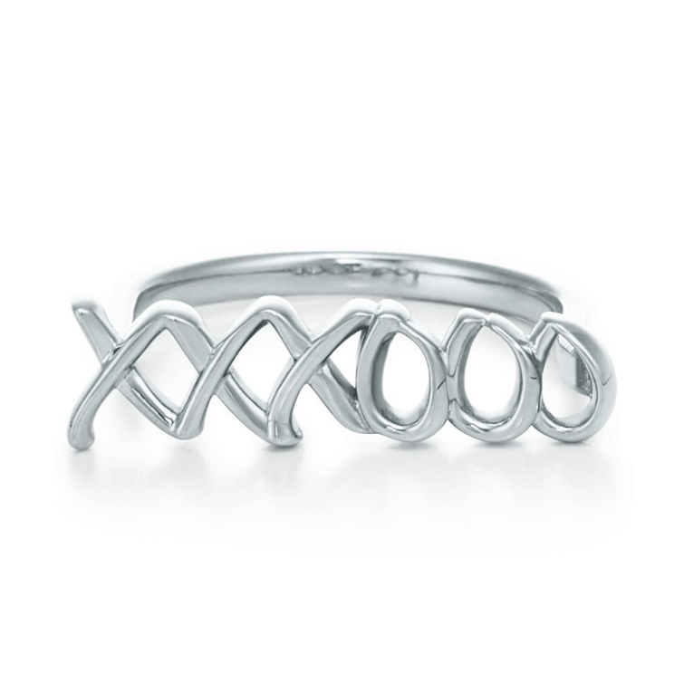 TIF70871632 light gold XXOO ring