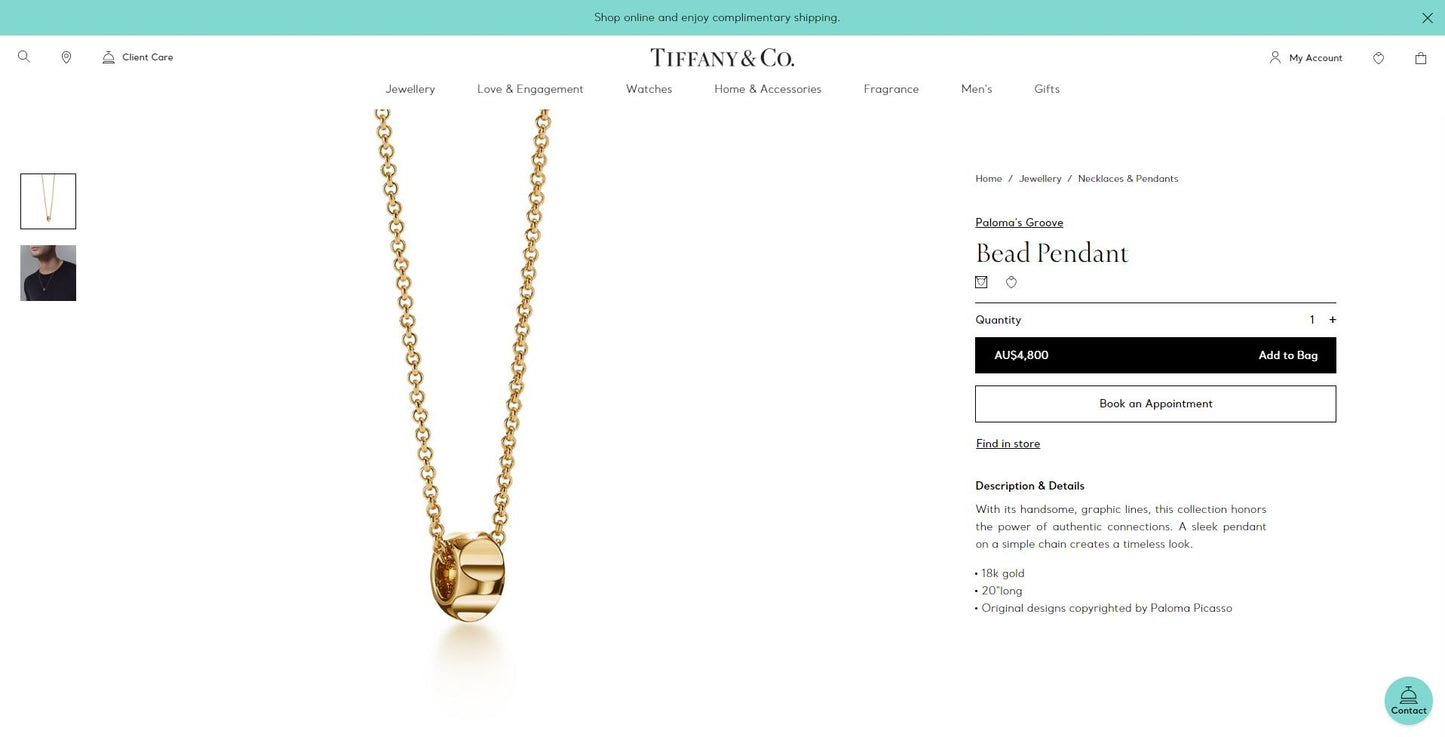 TIF32262692 light gold egg pit pendant