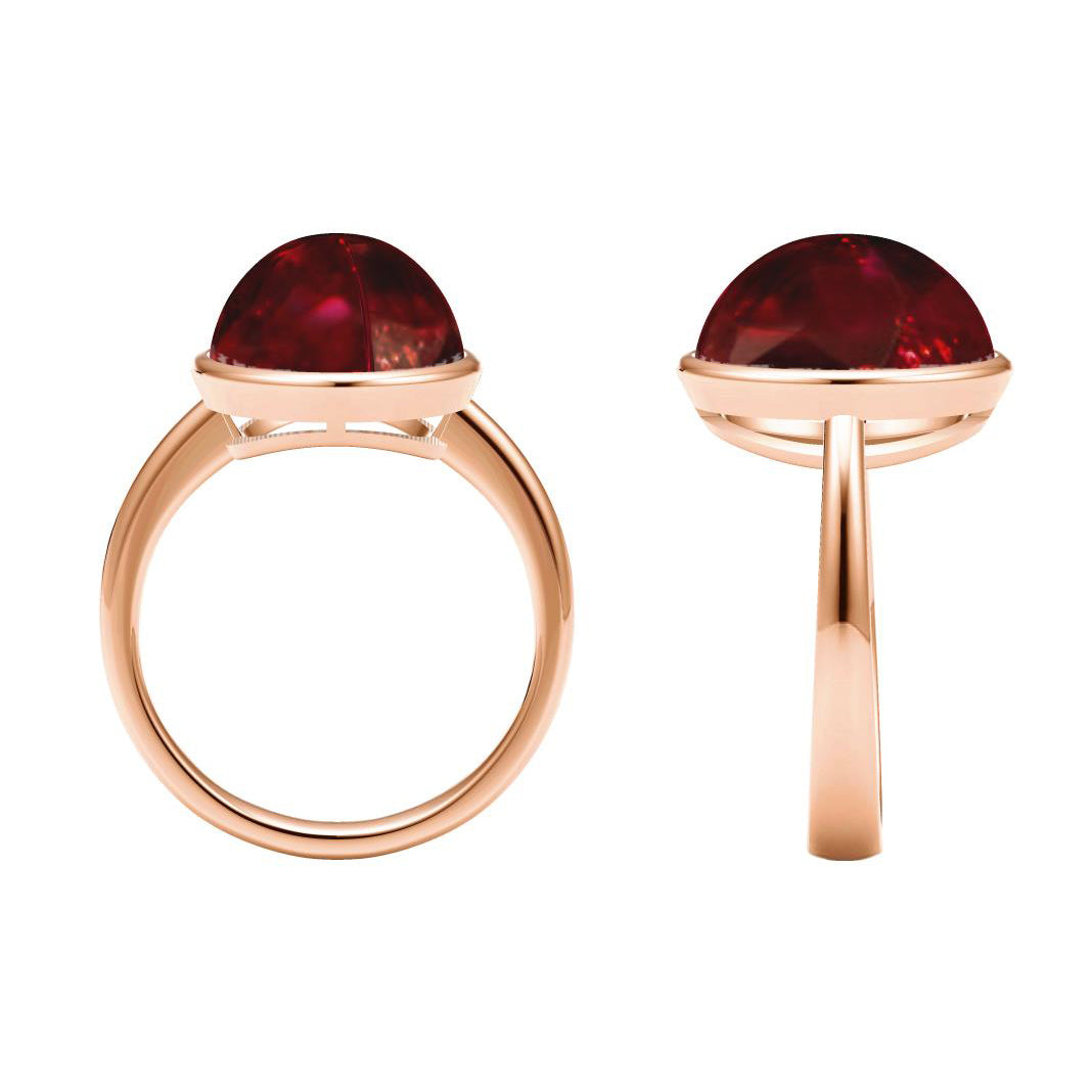 TIF17979663 bezel-set egg-shaped light gold straight arm ring