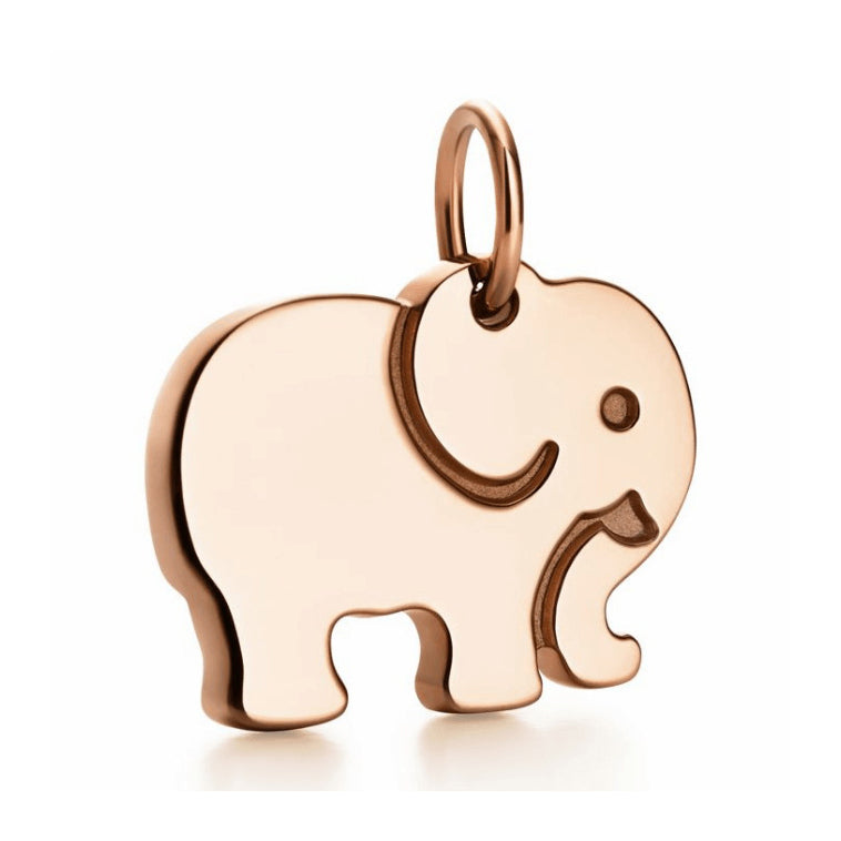 TIF12667984 light gold elephant pendant