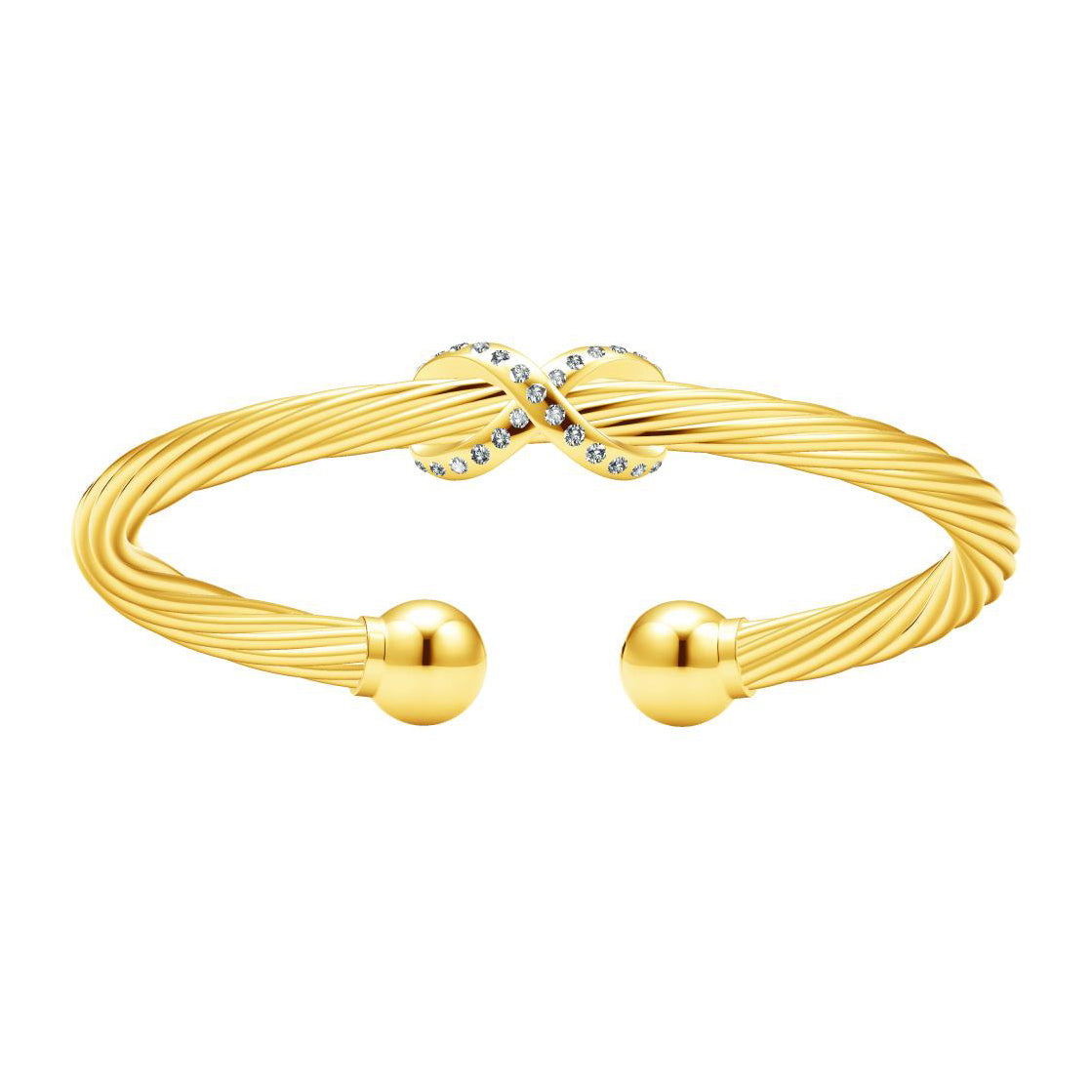 TIF3192558 stone-set 8-character twisted rope open bracelet