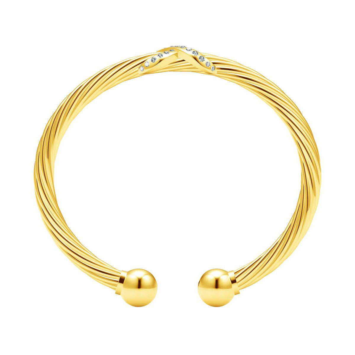 TIF3192558 stone-set 8-character twisted rope open bracelet