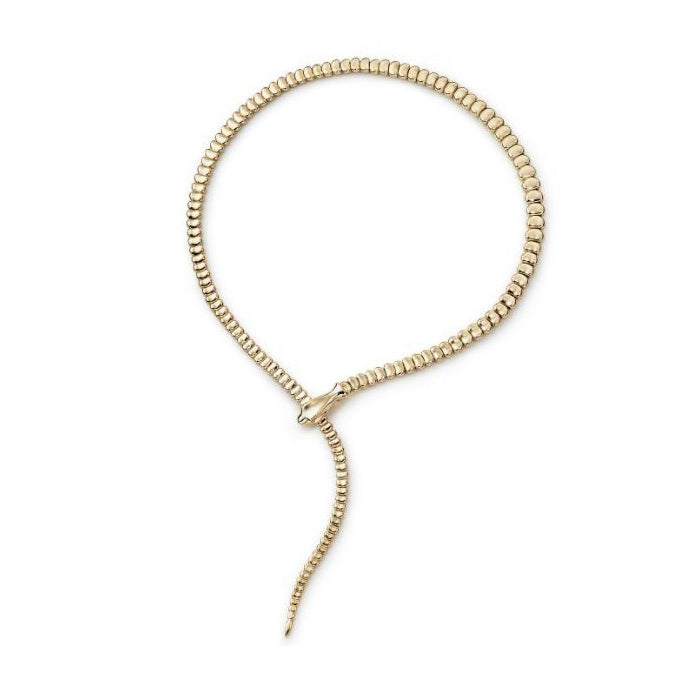 TIF60116249 light gold snake necklace