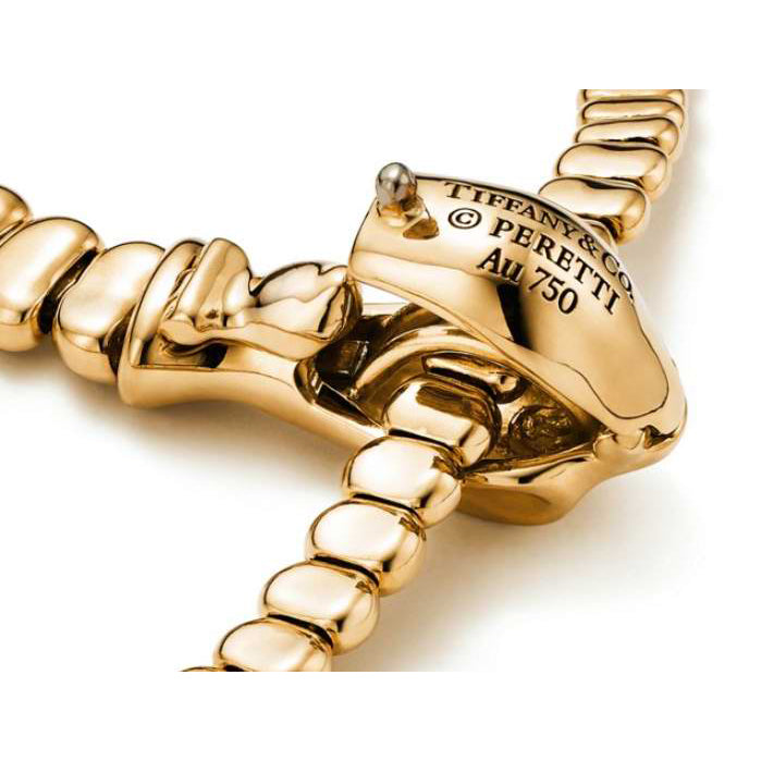 TIF60116249 light gold snake necklace