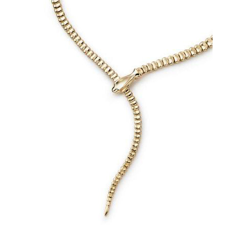 TIF60116249 light gold snake necklace