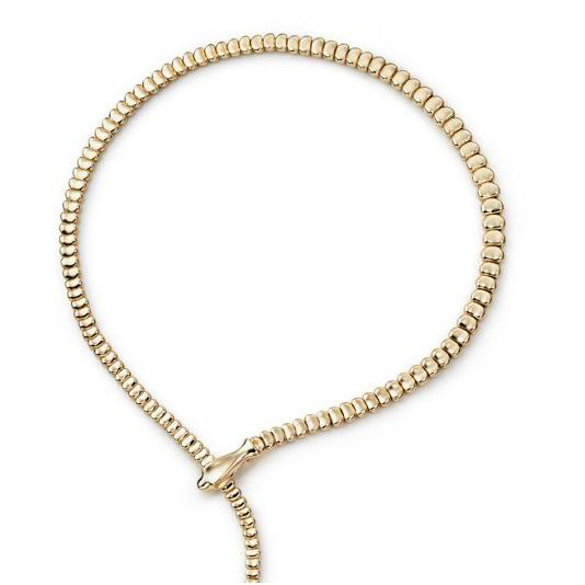 TIF60116249 light gold snake necklace