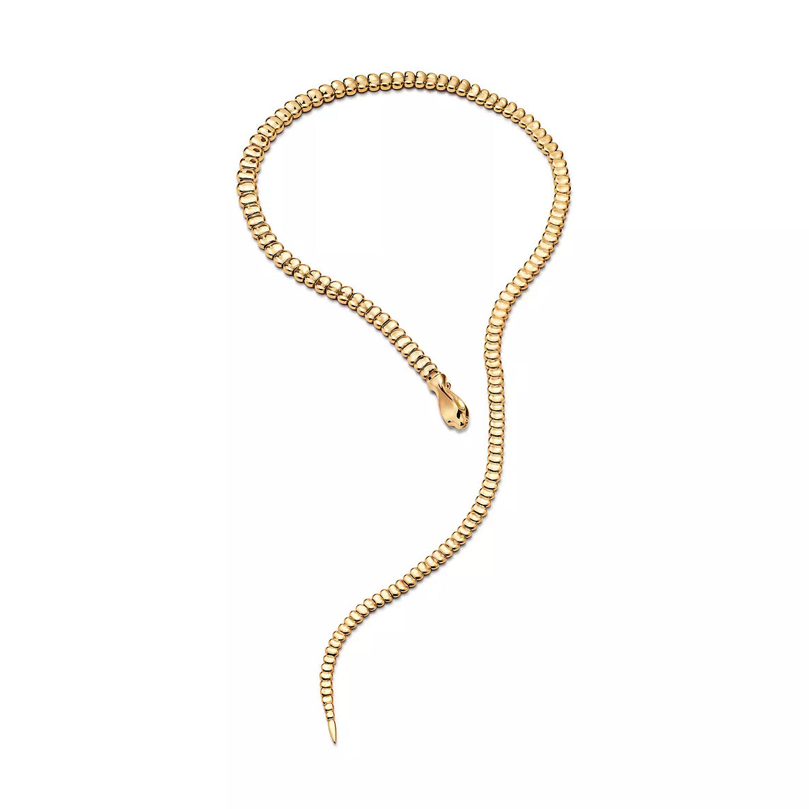 TIF60116249 light gold snake necklace