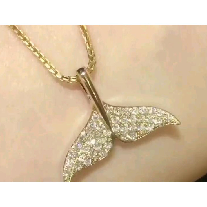 TIF79785215 diamond goldfish tail pendant