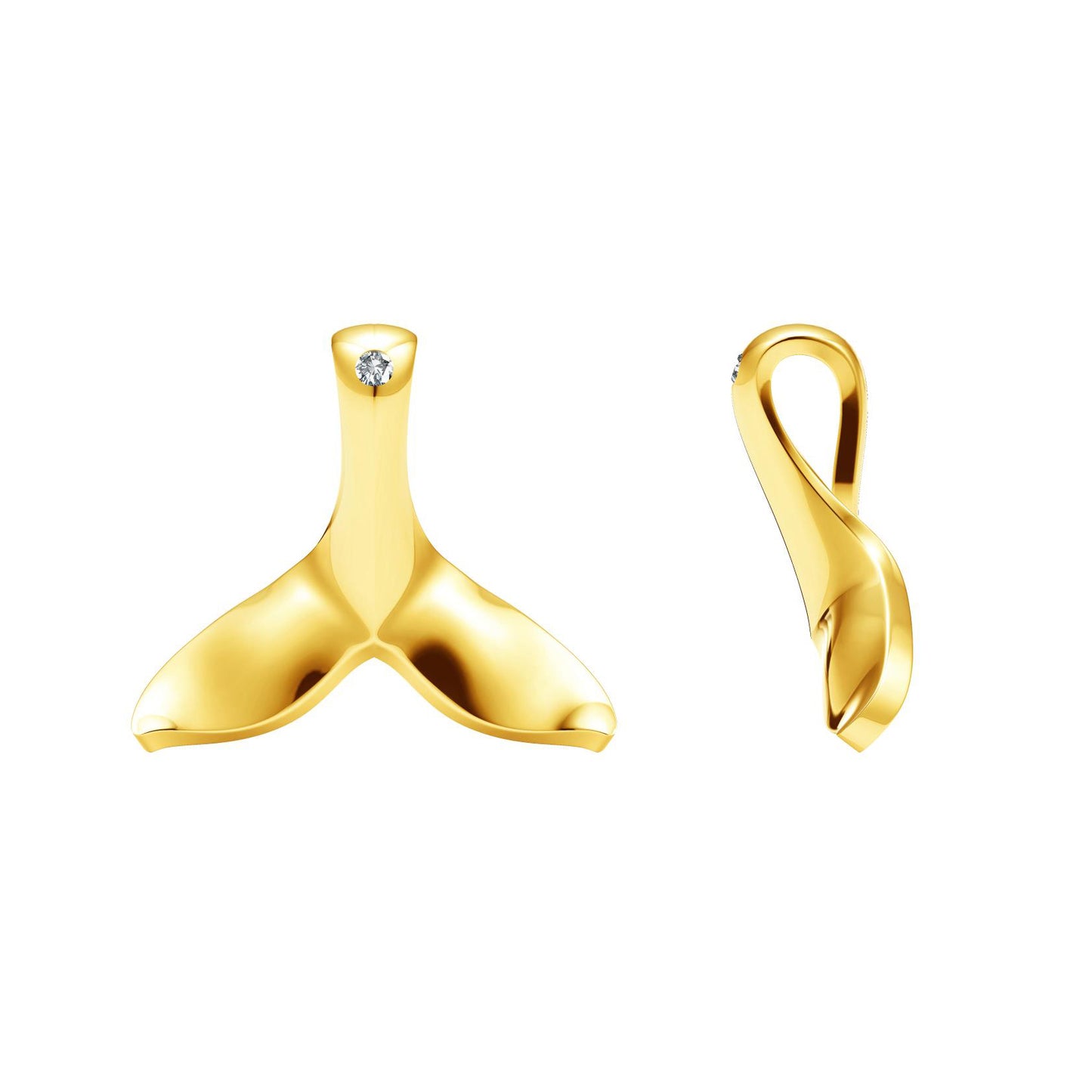 TIF79832961 single diamond fish tail pendant