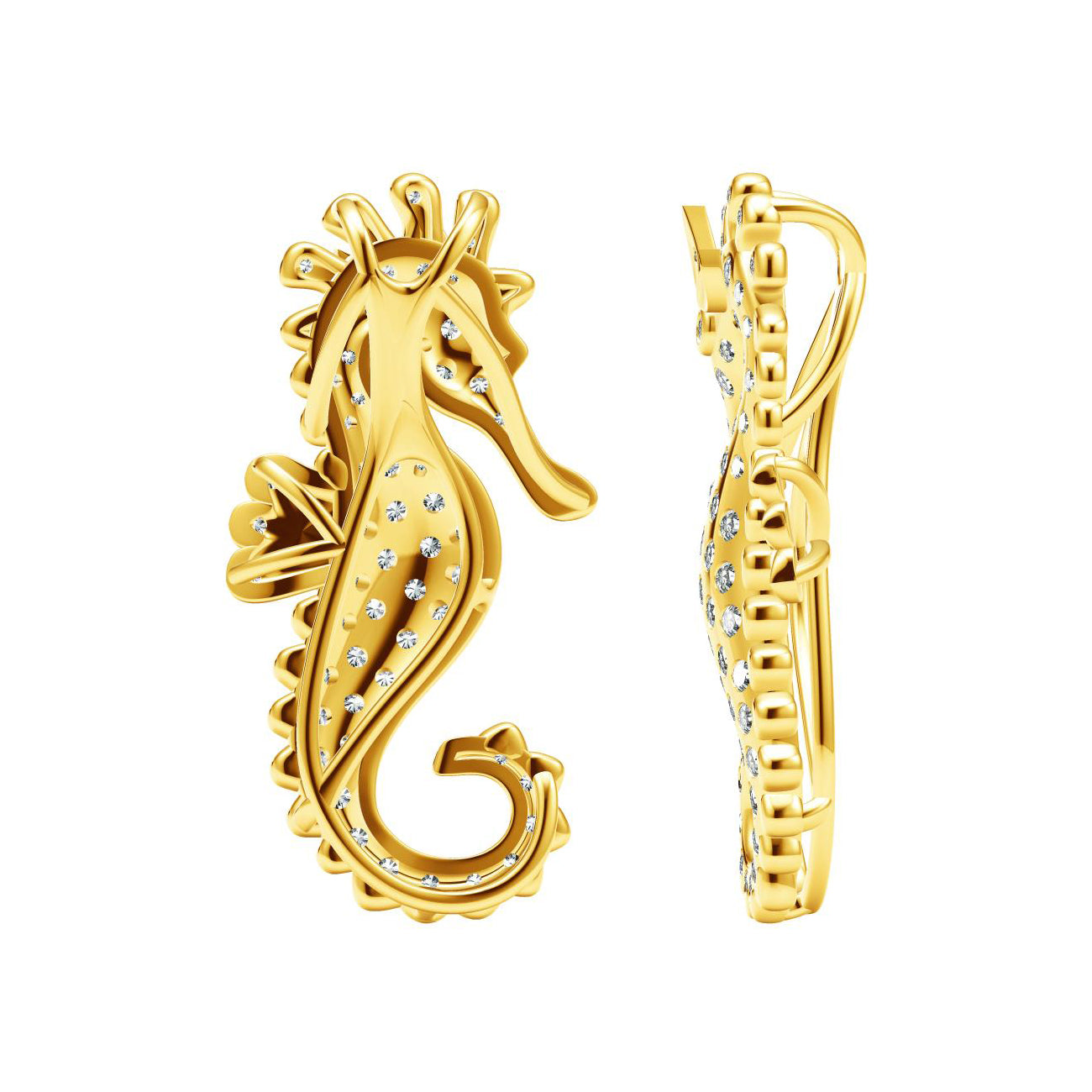 TIF89516570 full diamond seahorse pendant