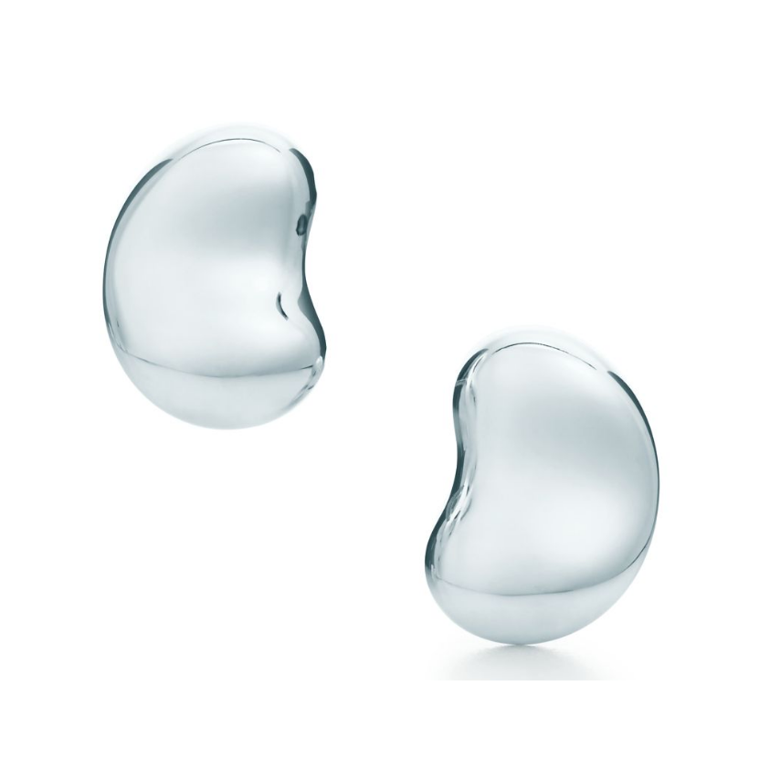 TIF67143493 12mm light gold bean stud earrings