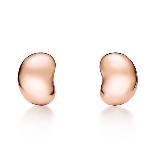 TIF67853579 5mm light gold bean stud earrings
