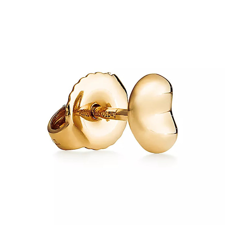 TIF60018110 9mm light gold bean stud earrings