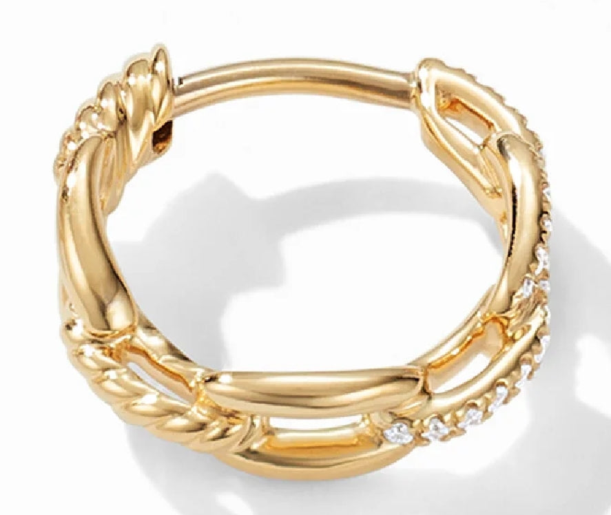 DWYM-E12926D88ADI full diamond twisted rope earring clip earrings