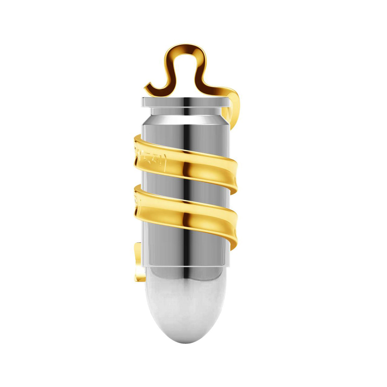 TIF15012168 anti-war light gold ribbon bullet pendant