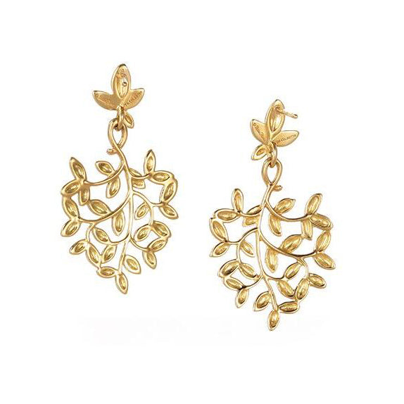 TIF24376726 light gold olive leaf earrings
