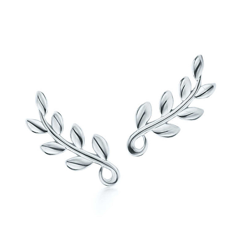 TIF47994474 light gold olive branch earrings