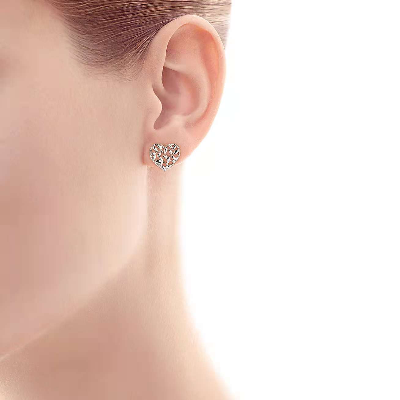 TIF600219755 branch heart-shaped earrings