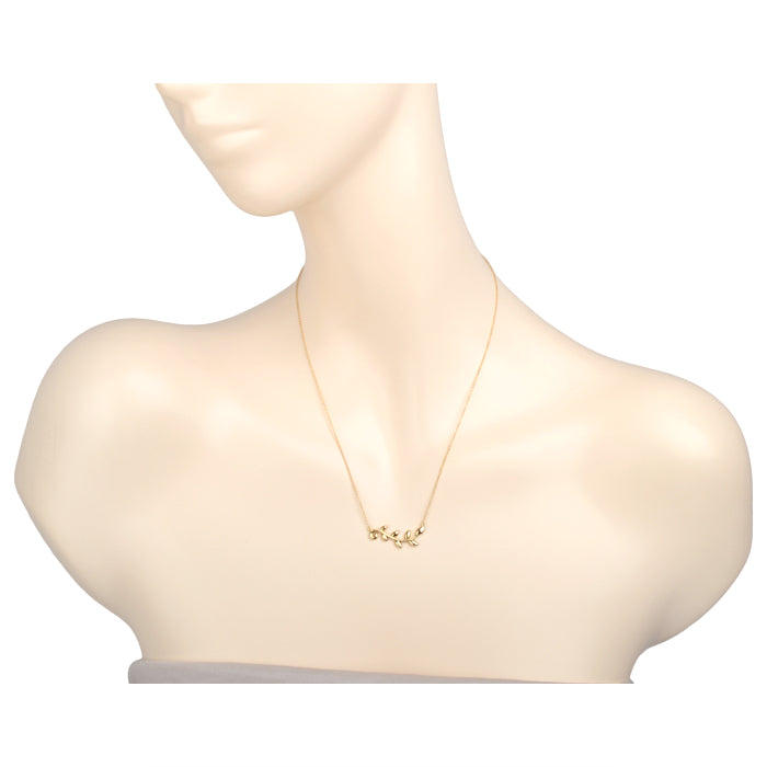 TIF15410689 light gold OliveLeaf vine chain pendant