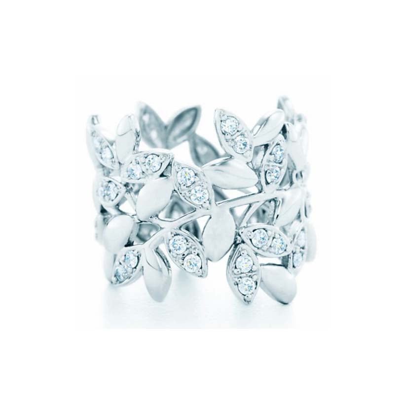 TIF53804887 diamond olive leaf ring