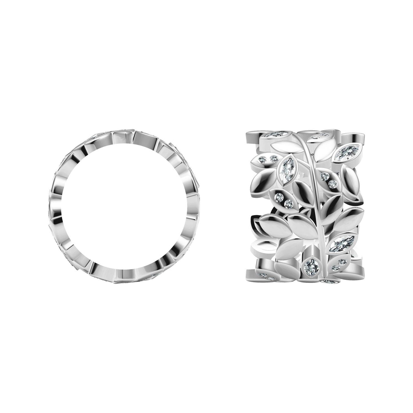 TIF64044983 Marquise leaf ring
