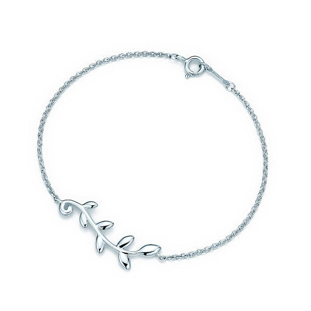TIF63776377 light gold olive leaf bracelet