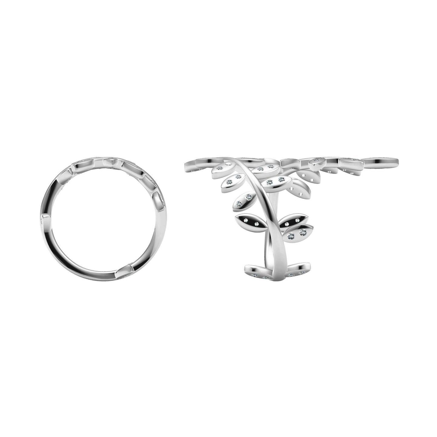 TIF44982143 diamond leaf ring