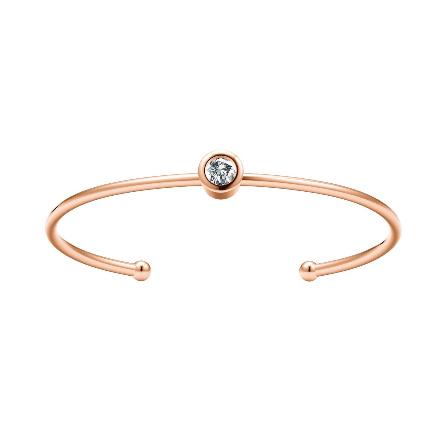 TIF78879259 bezel set single diamond open buckle bracelet