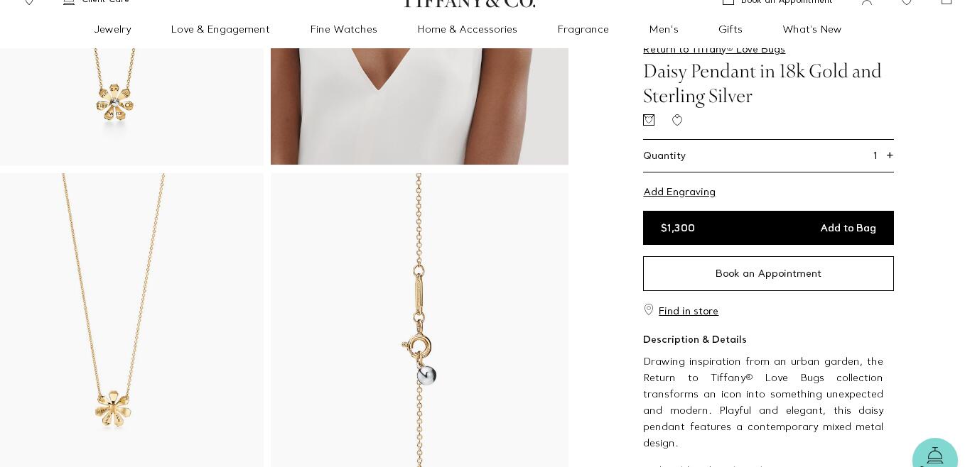 TIF63196531 Daisy Flower Letter Chain Pendant