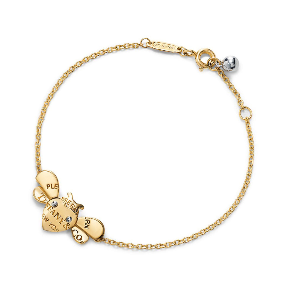 TIF89545609 letter light gold bee bracelet