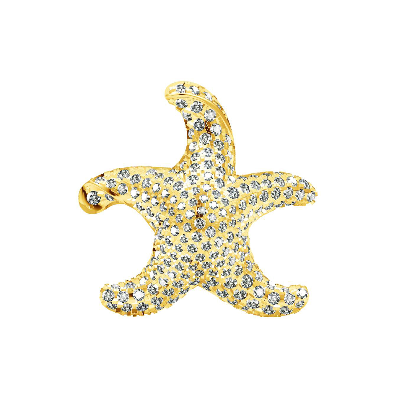 TIF77996388 full diamond starfish pendant