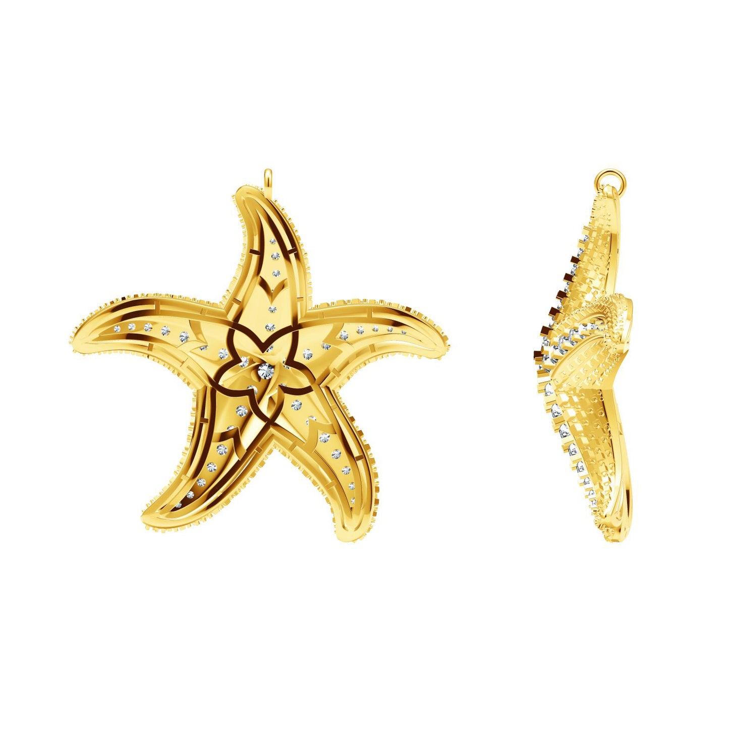 TIF22746034 diamond starfish pendant