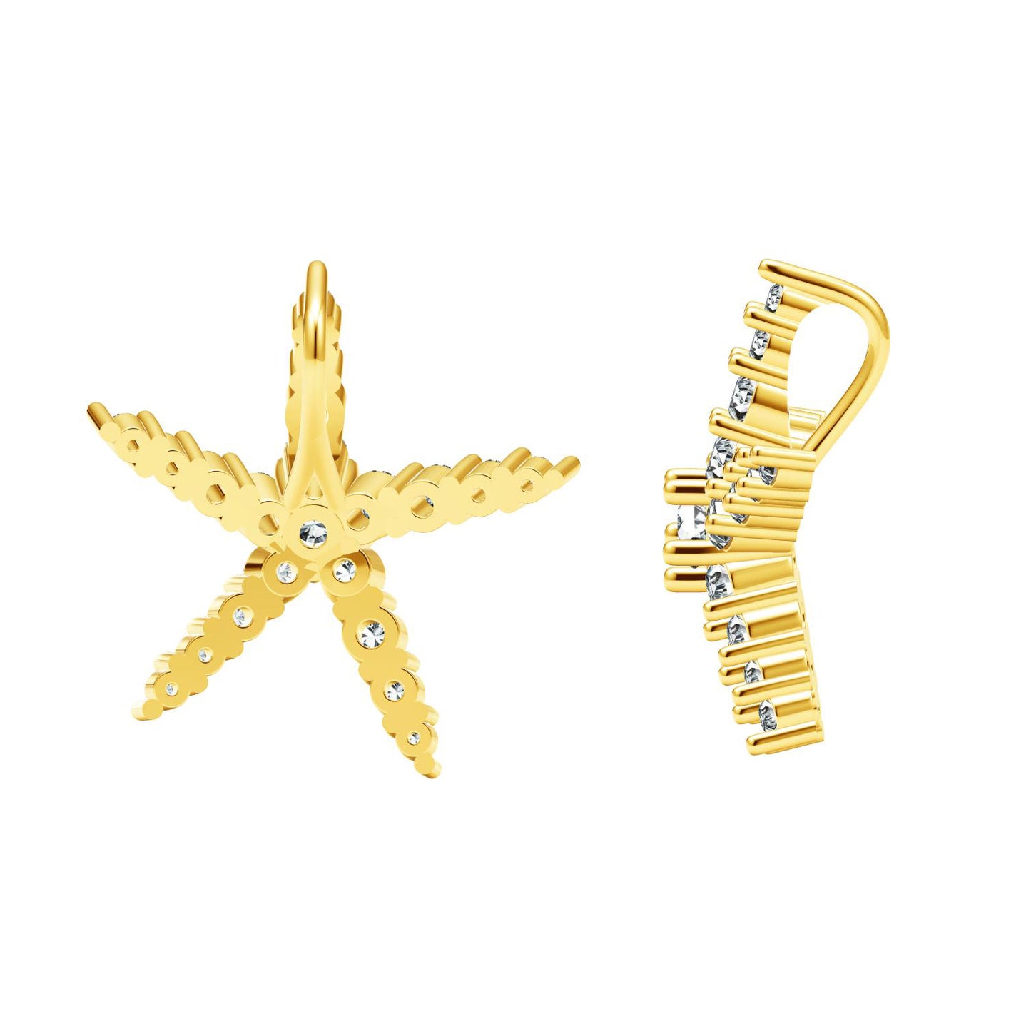 TIF39318296 full diamond starfish pendant
